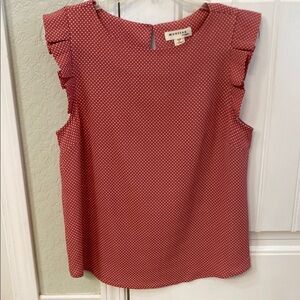 Pink Sleeveless Ruffled Boxy Blouse